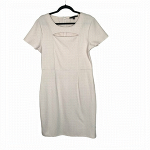 Harve  Bernard Cream Midi Short Sleeved Dress Size L